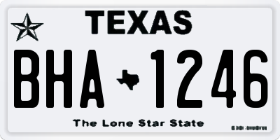 TX license plate BHA1246