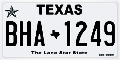 TX license plate BHA1249