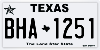 TX license plate BHA1251