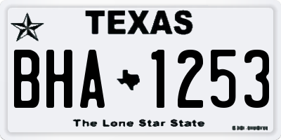 TX license plate BHA1253