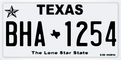 TX license plate BHA1254