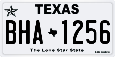 TX license plate BHA1256
