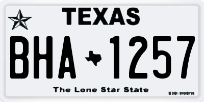 TX license plate BHA1257