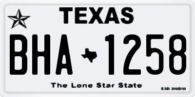 TX license plate BHA1258