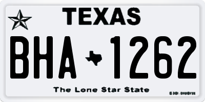 TX license plate BHA1262
