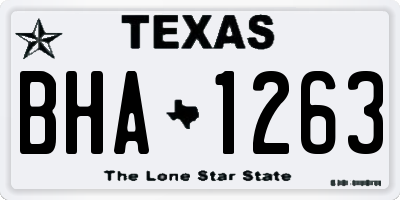 TX license plate BHA1263