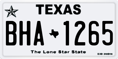 TX license plate BHA1265