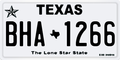 TX license plate BHA1266