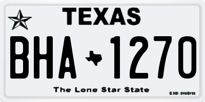TX license plate BHA1270