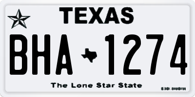 TX license plate BHA1274