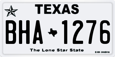 TX license plate BHA1276