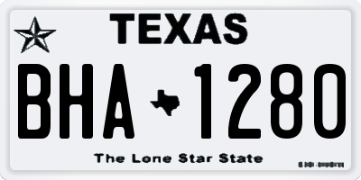 TX license plate BHA1280
