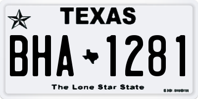 TX license plate BHA1281