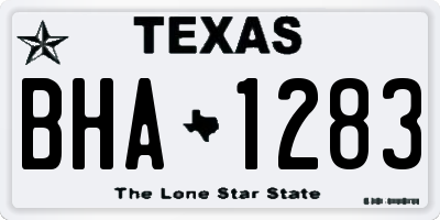 TX license plate BHA1283