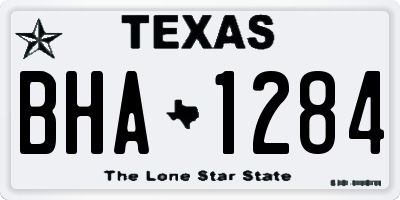 TX license plate BHA1284