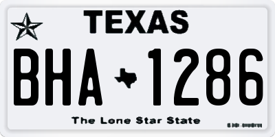 TX license plate BHA1286