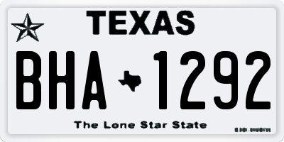 TX license plate BHA1292