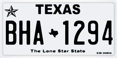 TX license plate BHA1294