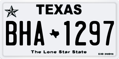 TX license plate BHA1297