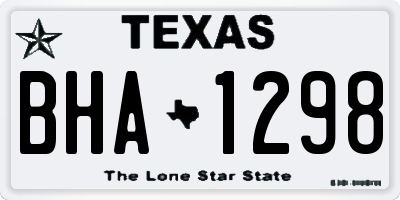 TX license plate BHA1298
