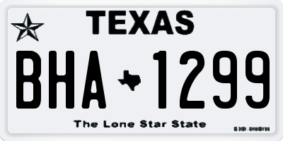 TX license plate BHA1299