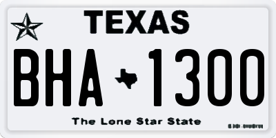 TX license plate BHA1300