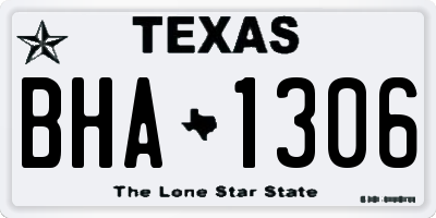 TX license plate BHA1306