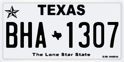 TX license plate BHA1307