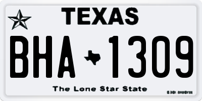 TX license plate BHA1309