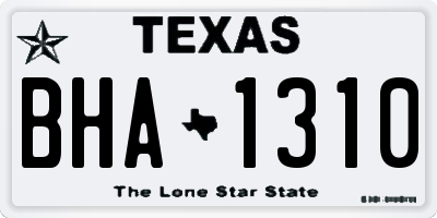 TX license plate BHA1310