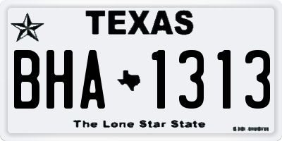 TX license plate BHA1313