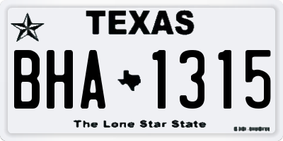 TX license plate BHA1315