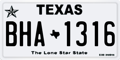 TX license plate BHA1316