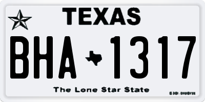 TX license plate BHA1317
