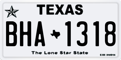 TX license plate BHA1318