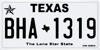 TX license plate BHA1319