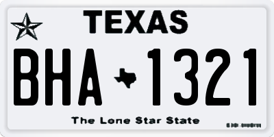 TX license plate BHA1321