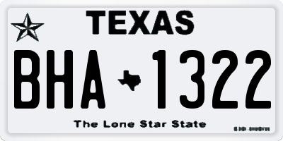 TX license plate BHA1322