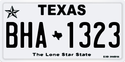 TX license plate BHA1323