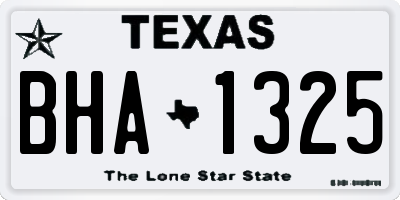 TX license plate BHA1325