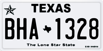 TX license plate BHA1328