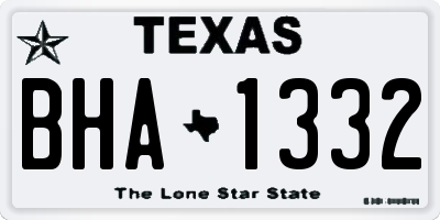 TX license plate BHA1332