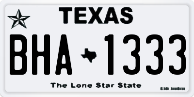 TX license plate BHA1333