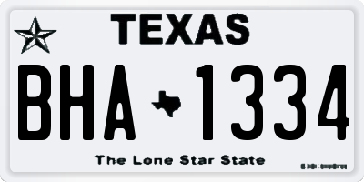 TX license plate BHA1334