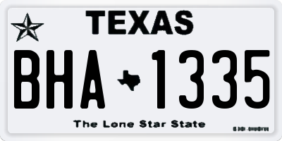 TX license plate BHA1335
