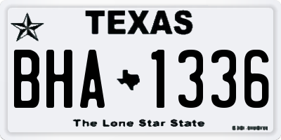 TX license plate BHA1336