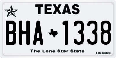 TX license plate BHA1338