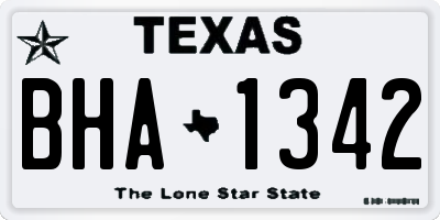 TX license plate BHA1342