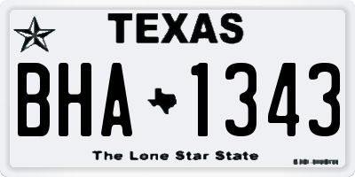 TX license plate BHA1343