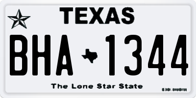 TX license plate BHA1344